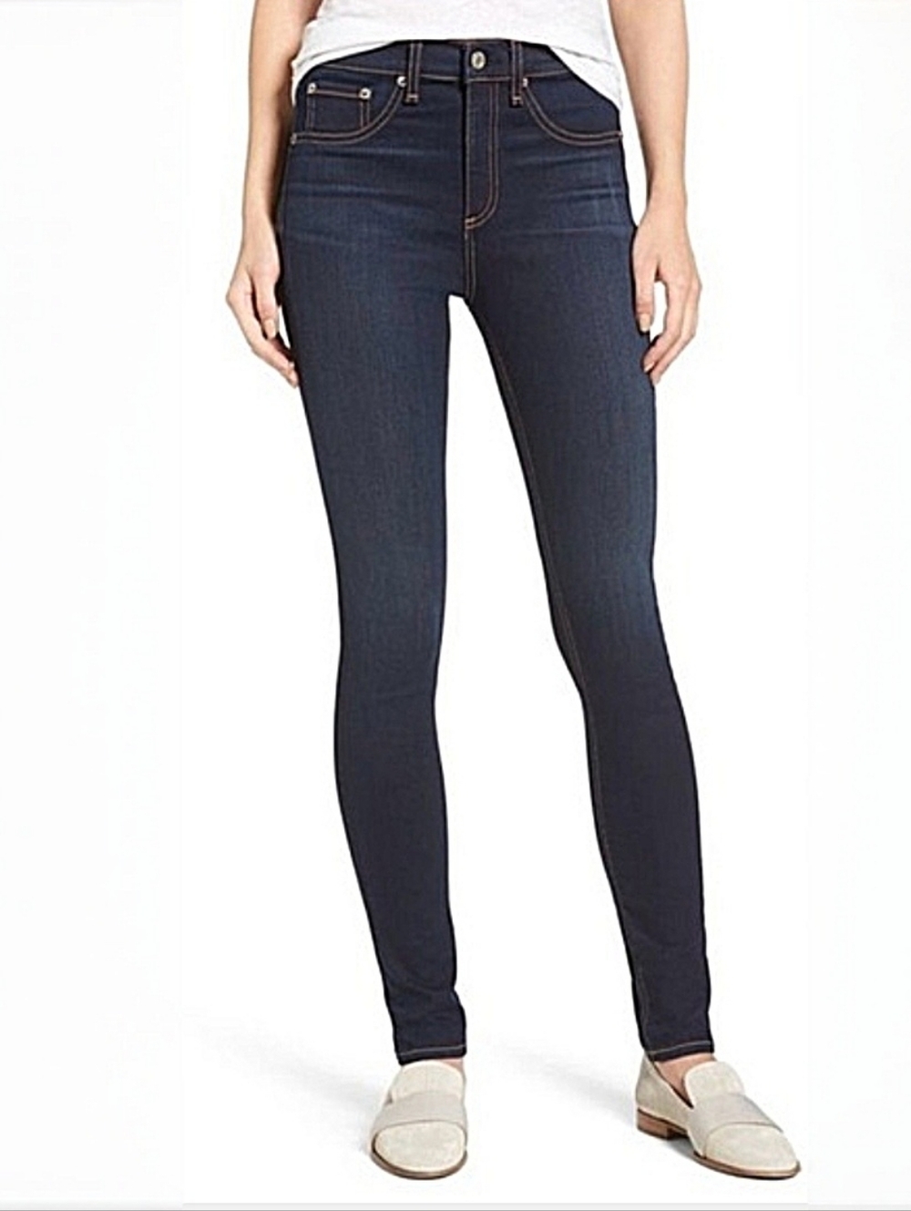 New RAG & BONE Skinny Stretch Jeans Bedford Deep Blue 24 Nwot